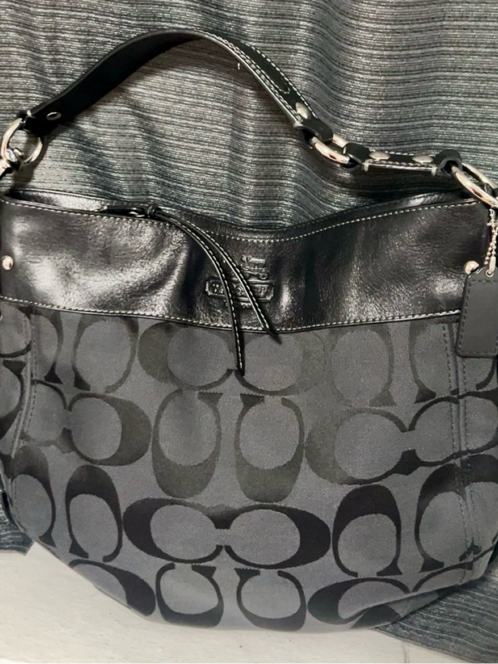 Coach Black Signature Shoulder Bag